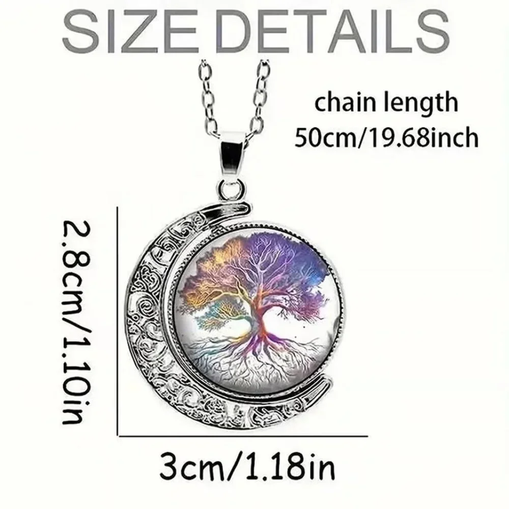 Silver TREE OF LIFE Rotating Pendant Necklace
